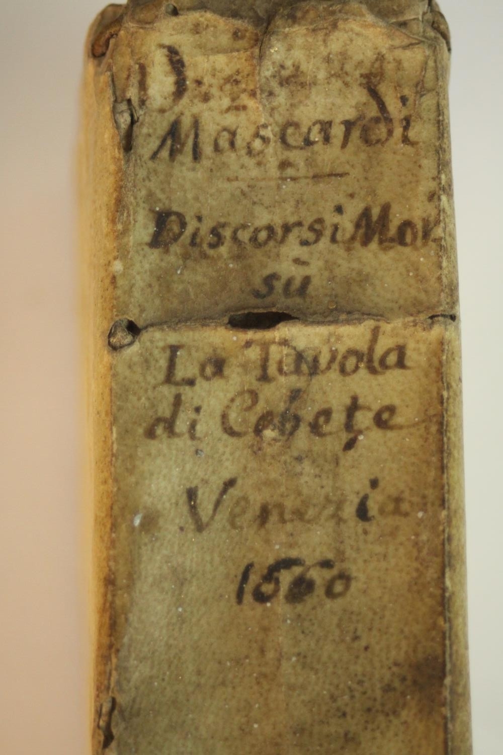 Discorsi Morali di Agostino Mascardi Su la Tauola DI CEBETE TEBANO, Venizia, 1660. In questa - Image 4 of 8
