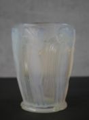 Rene Lalique, an opalescent and frosted glass vase in the Danaides design, with depictions of