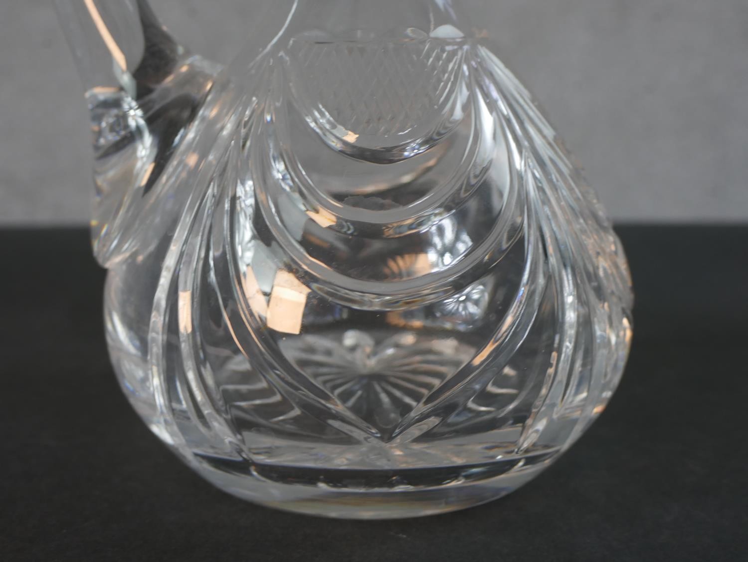 A Chick & Sons Ltd silver collared cut crystal decanter with stopper along with a handled cut - Image 4 of 8