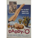 A 1950s Daddy-O vintage theater-used folded one-sheet movie, directed by Lou Place