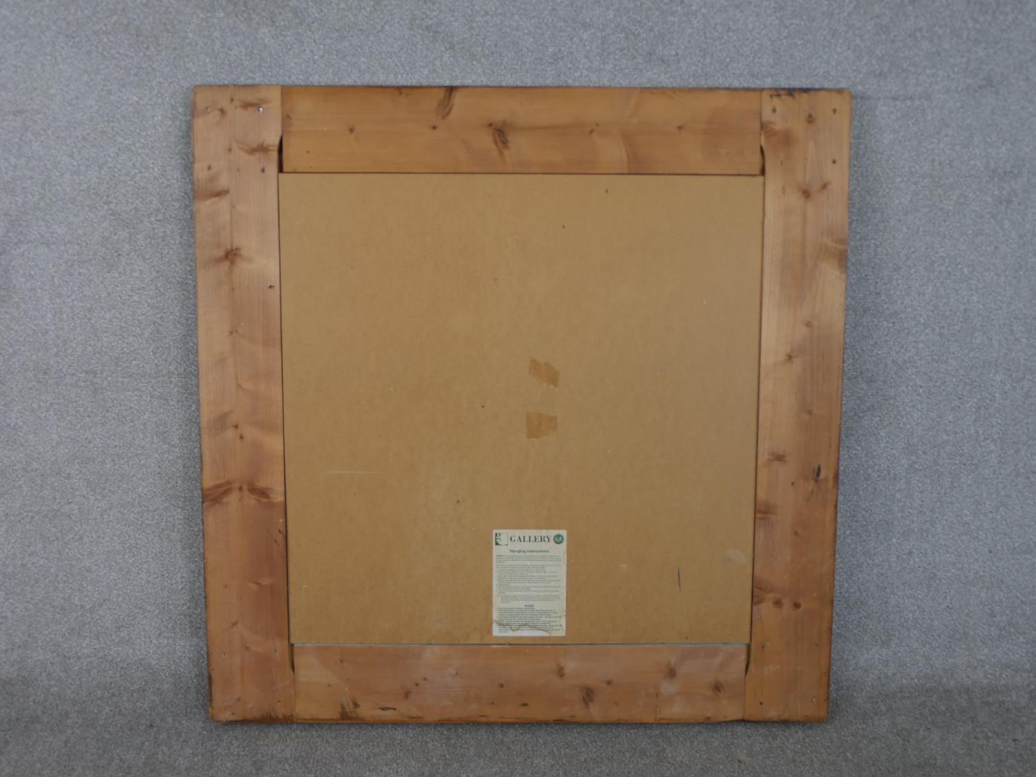 A large contempoary square hardwood framed wall mirror. Label verso. H.103 W.103cm - Image 4 of 4