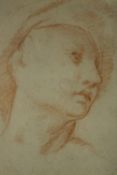 Attributed to Nicolas Lancret (1690 - 1743), red pencil drawing of a male head, inscribed '