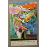 David Hockney: A Retrospective exhibition poster on card 1988, The Metropolitan Museum of Art