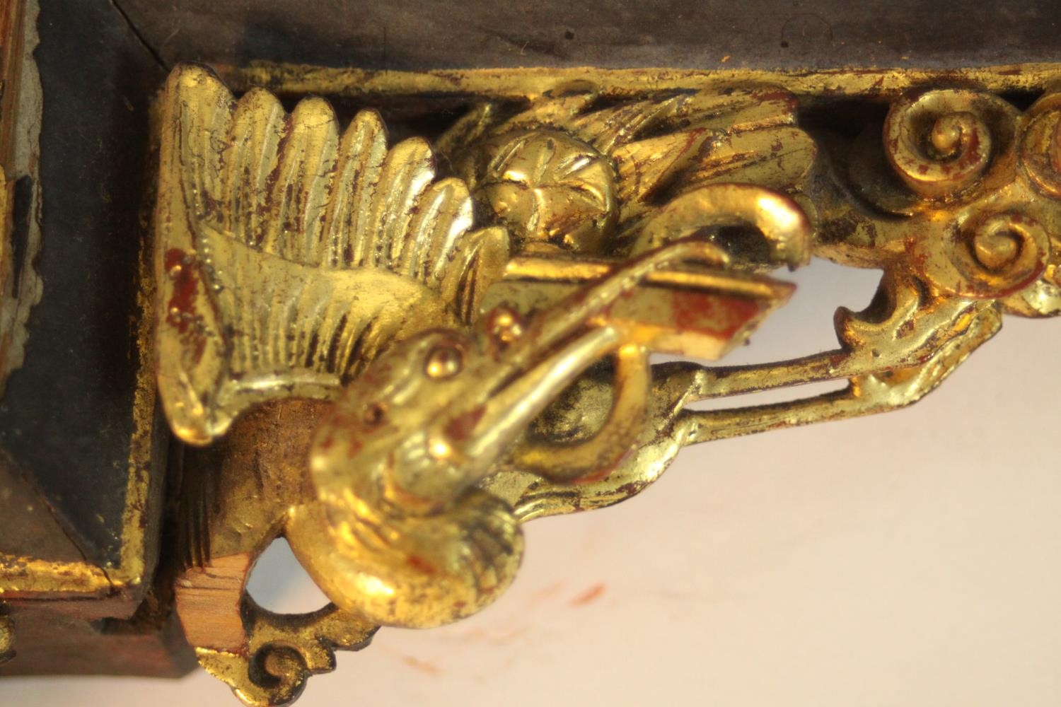 A Chinese furniture mount, set with carved and pierced giltwood panels, decorated with figures, - Image 7 of 11