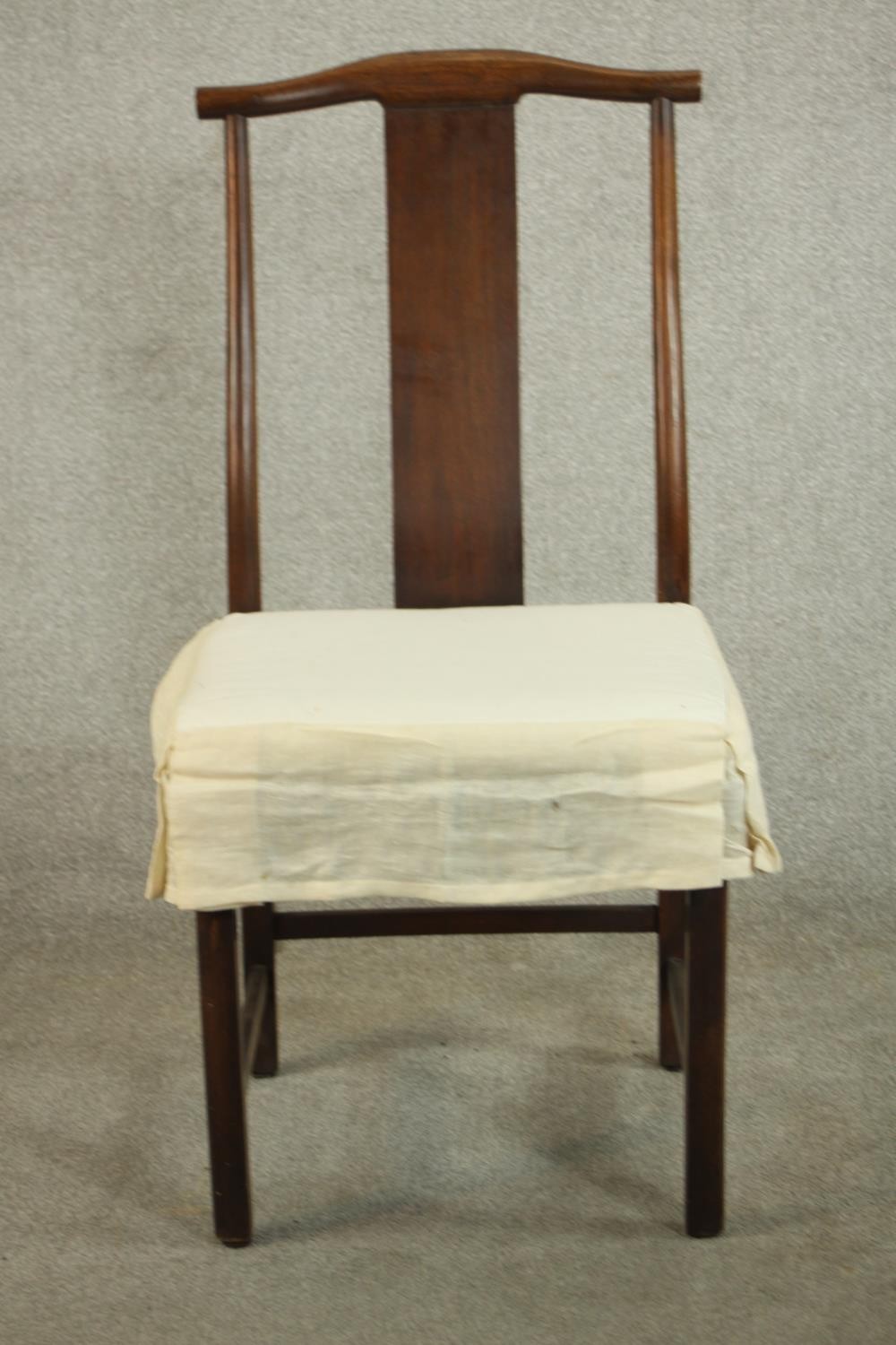 A set of eight late 20th century Chinese hardwood dining chairs, including two carvers and six - Image 3 of 11