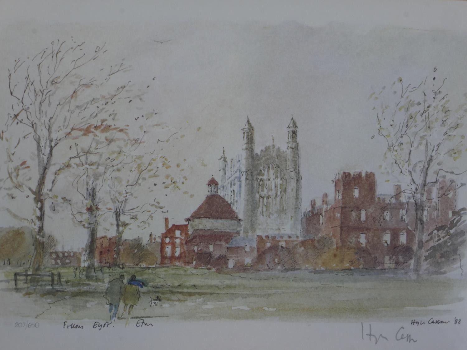 Sir Hugh Casson (1910 - 1999), two limited signed coloured prints, 'College Field, Eton' and ' - Image 6 of 10