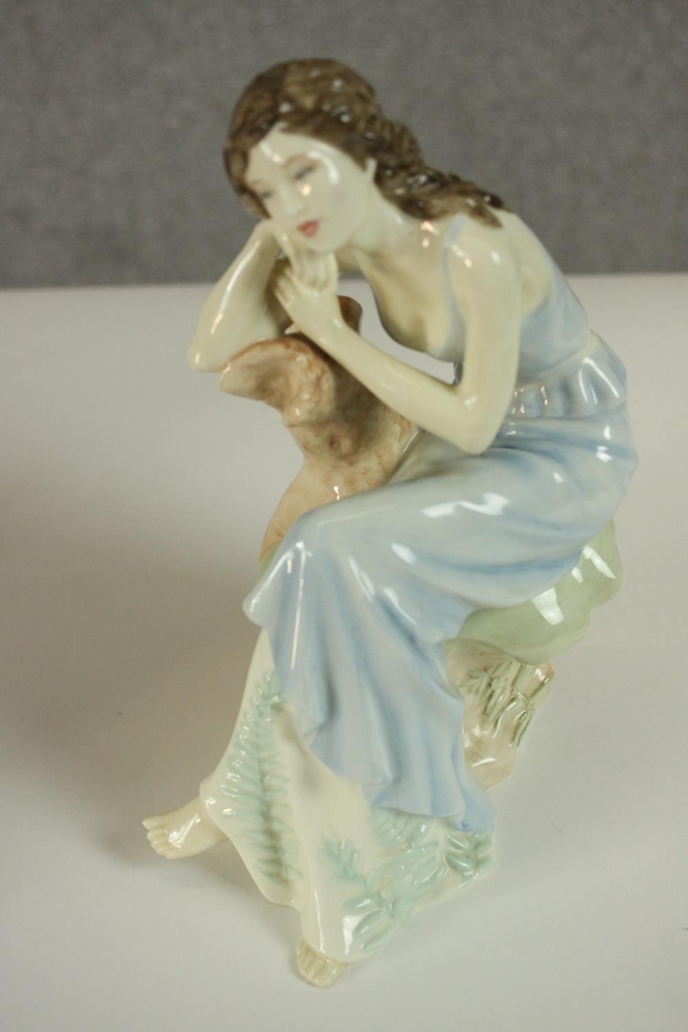 A collection of fifteen hand painted porcelain figures of ladies in a variety of coloured outfits by - Image 5 of 27