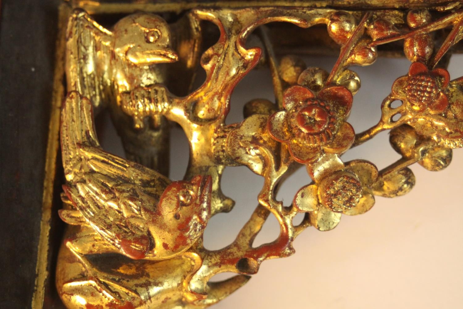 A Chinese furniture mount, set with carved and pierced giltwood panels, decorated with figures, - Image 6 of 11