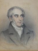A framed and glazed oleograph of a portrait of a gentleman, indistinctly signed and dated in