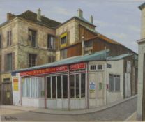Rene Dulieu (20th Century French), Bar Chez Paulette 1974, oil on canvas, signed lower left, bearing