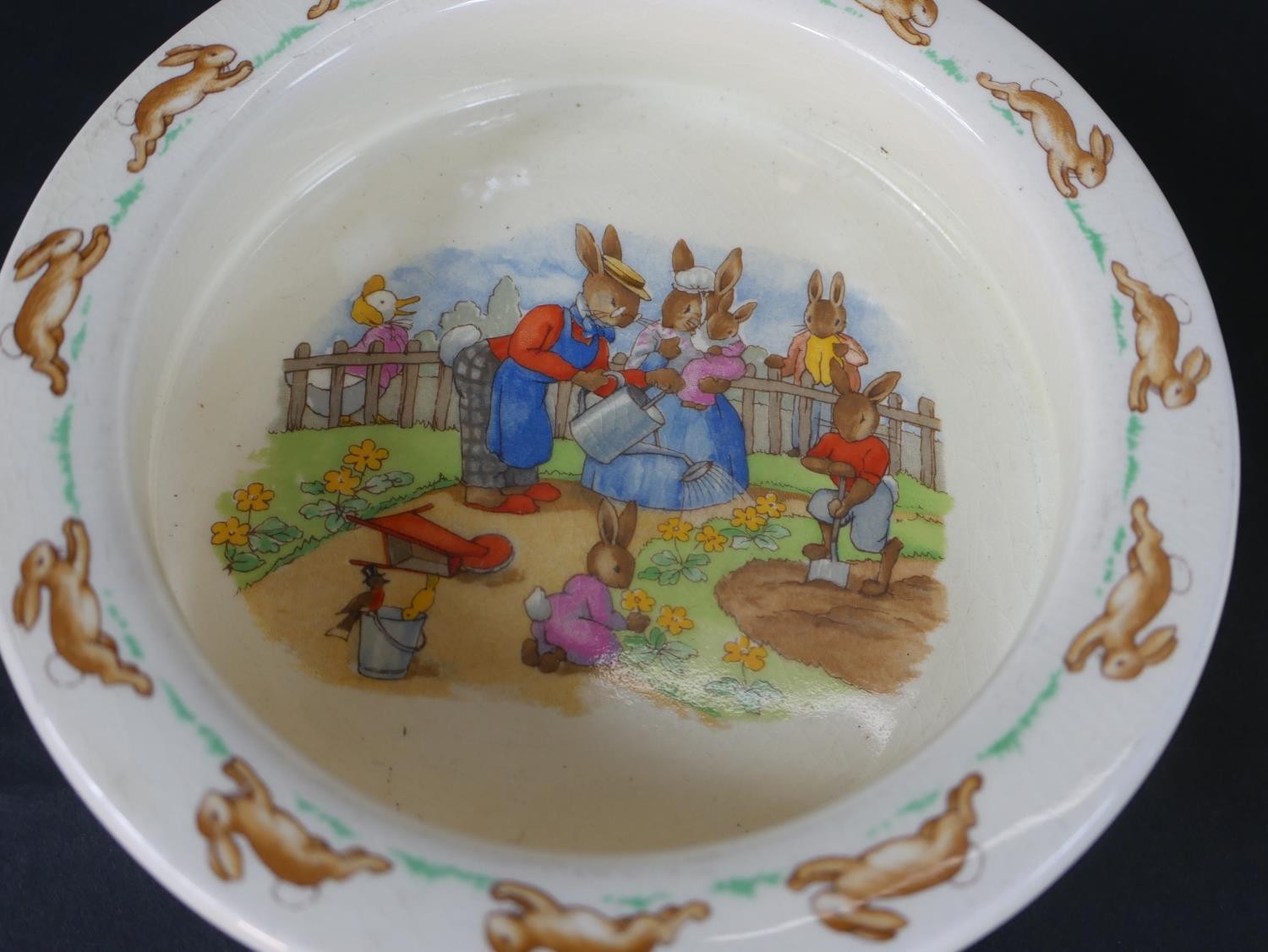 A collection of five children’s nursery ware bowls, including two Royal Doulton Bunnykins bowls. - Image 3 of 6