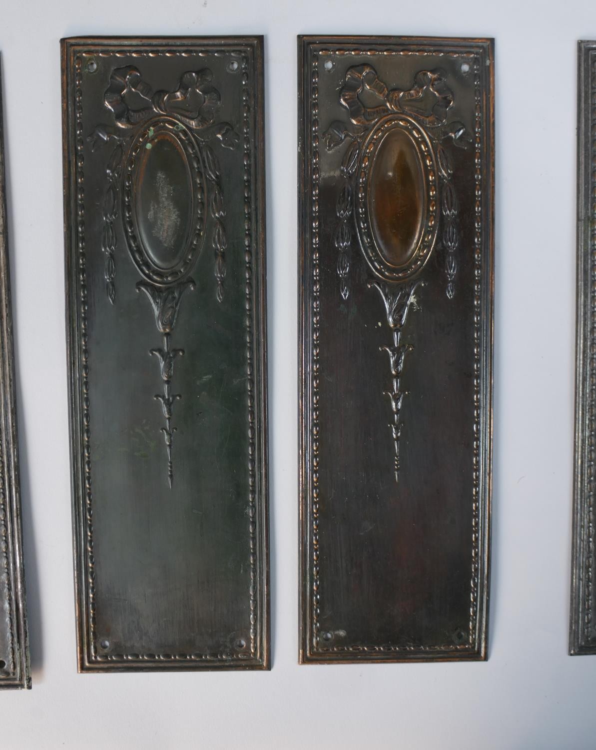 A collection of early 20th century brass and copper door decorations including a number of door - Image 7 of 7