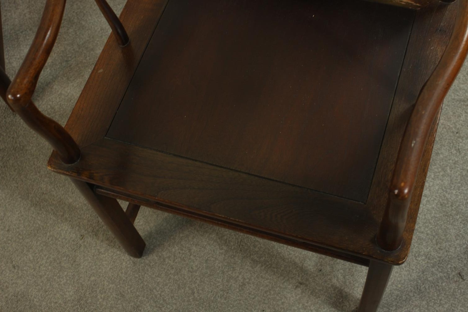 A set of eight late 20th century Chinese hardwood dining chairs, including two carvers and six - Image 10 of 11