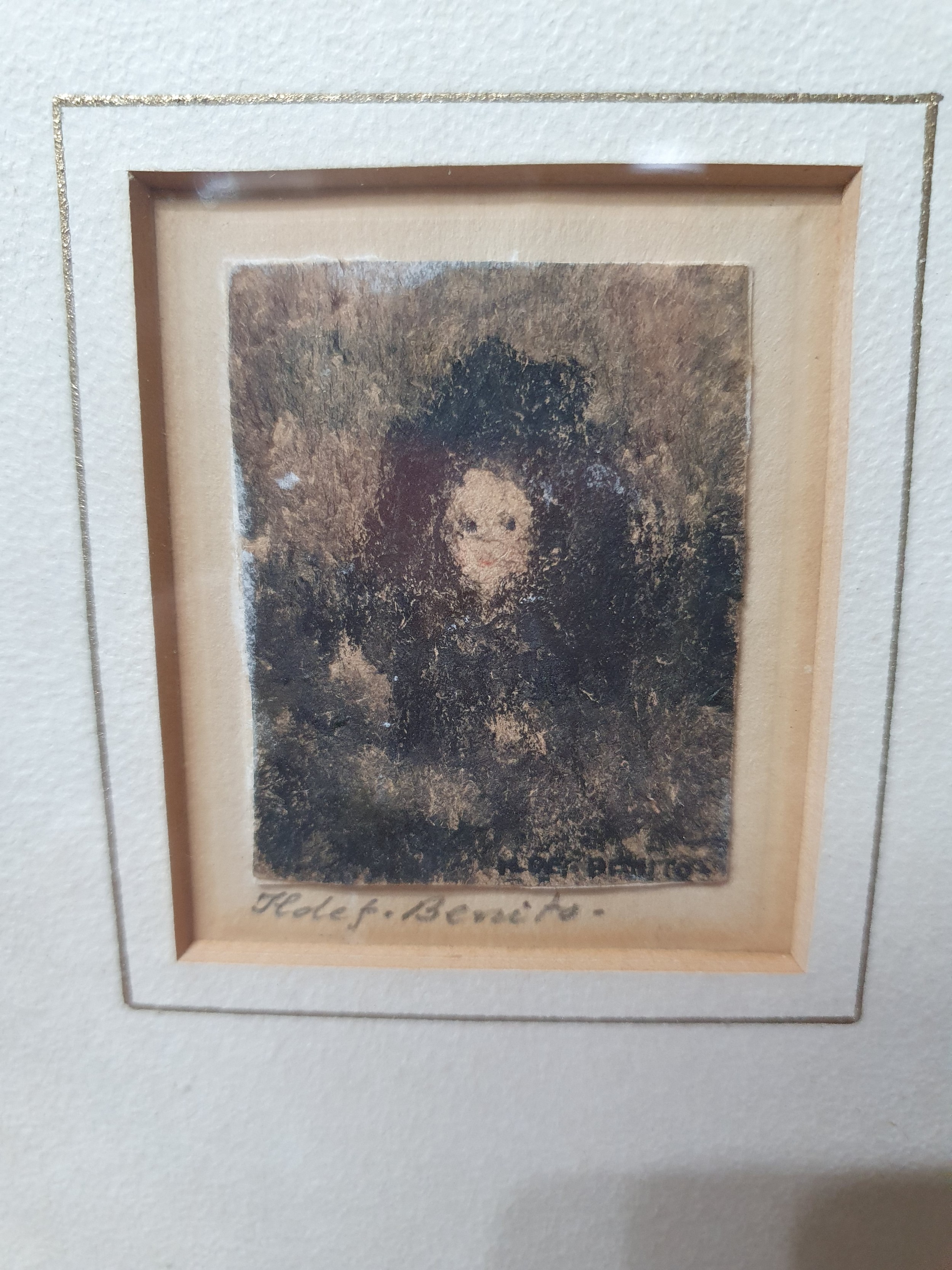 Three framed and glazed signed etchings of female portraits, signed Ildef Benito. H.19 W.14cm. ( - Image 2 of 7