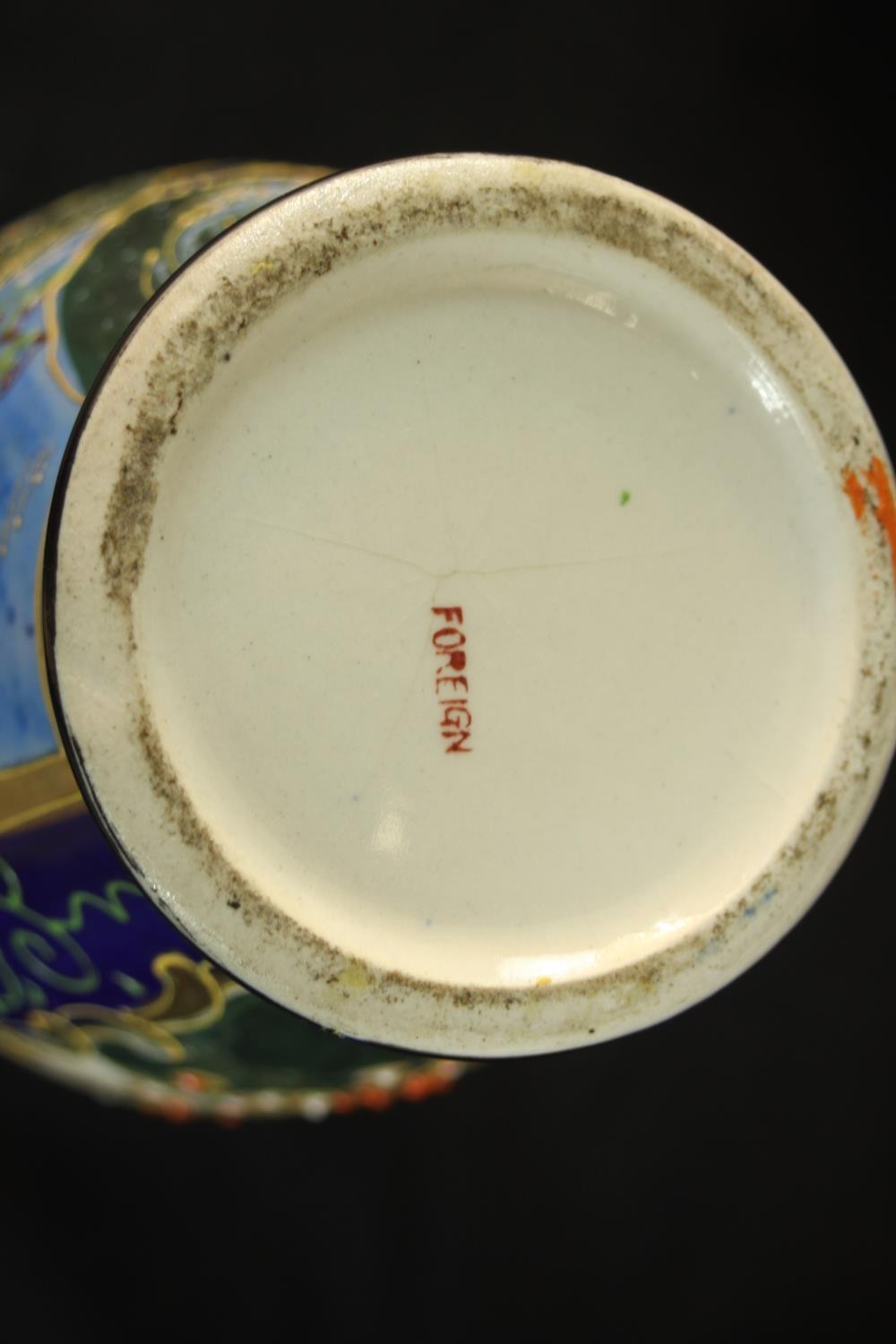 A pair of Japanese Satsuma ware geisha vases and a lidded censer along with a pair of Wedgwood ' - Image 7 of 12