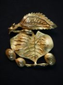 Jean Lurçat (1892 - 1966) for Patek Phillipe, an 18ct yellow gold 1950's surrealist leaf and acorn