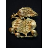 Jean Lurçat (1892 - 1966) for Patek Phillipe, an 18ct yellow gold 1950's surrealist leaf and acorn