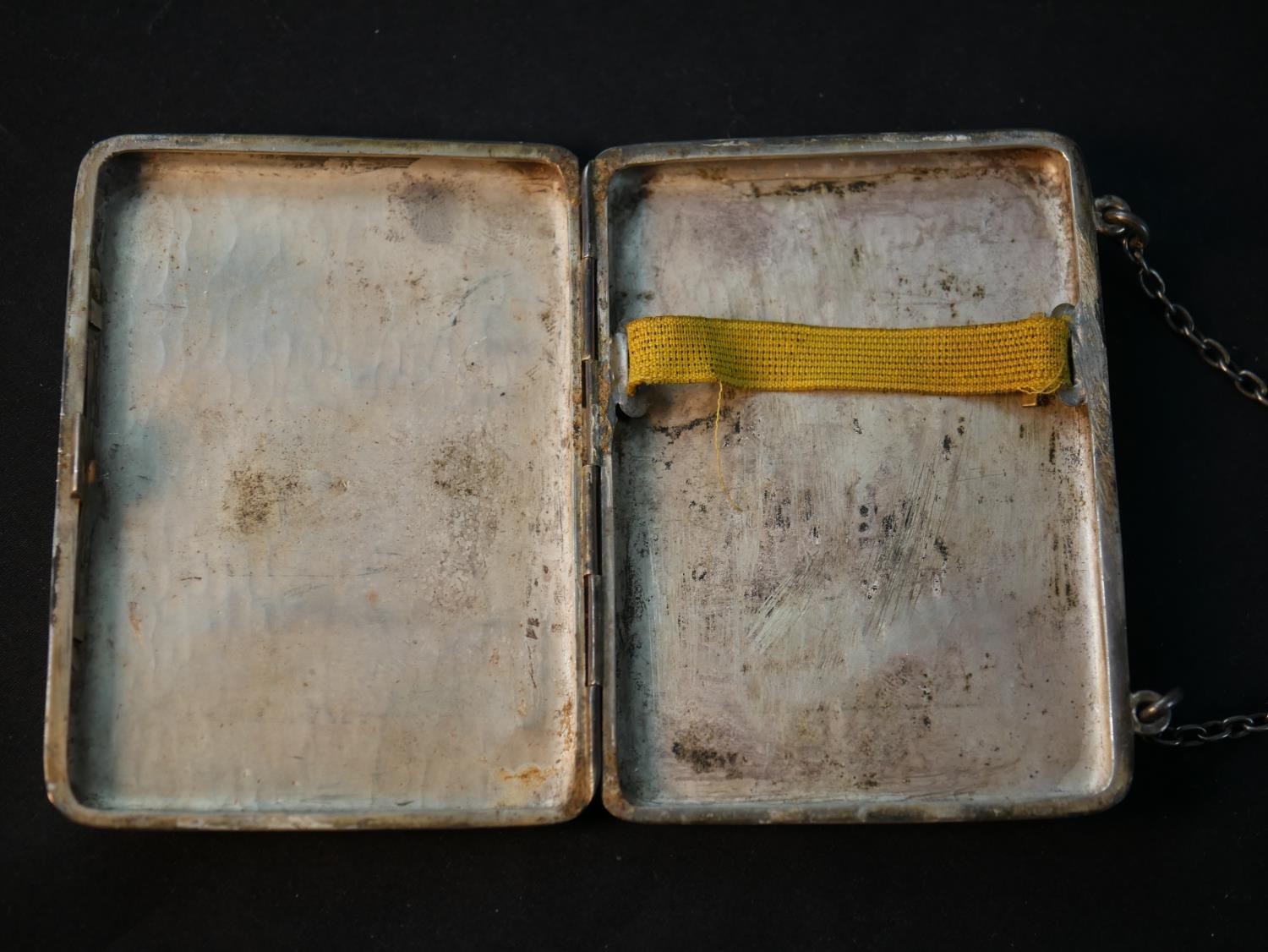 A collection of silver, including a Victorian silver cigarette case in the form of a leather bound - Image 16 of 16