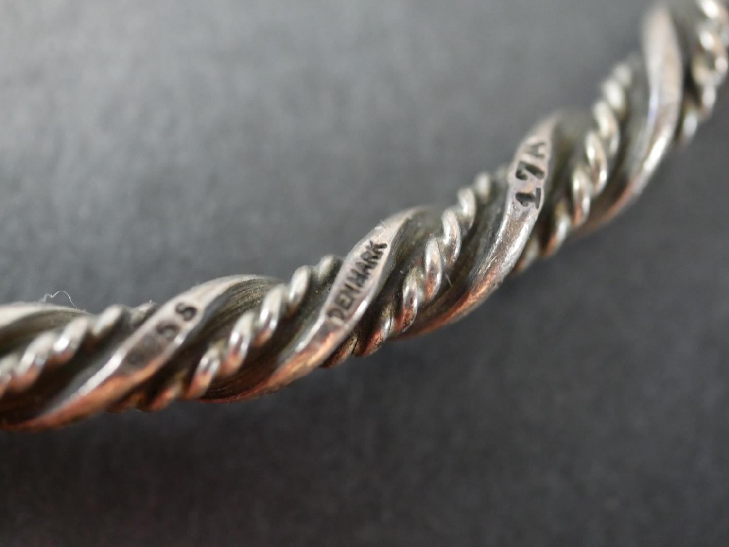 A Georg Jensen silver rope twist bangle, design no. 17B, George Jensen oval mark. - Image 4 of 7