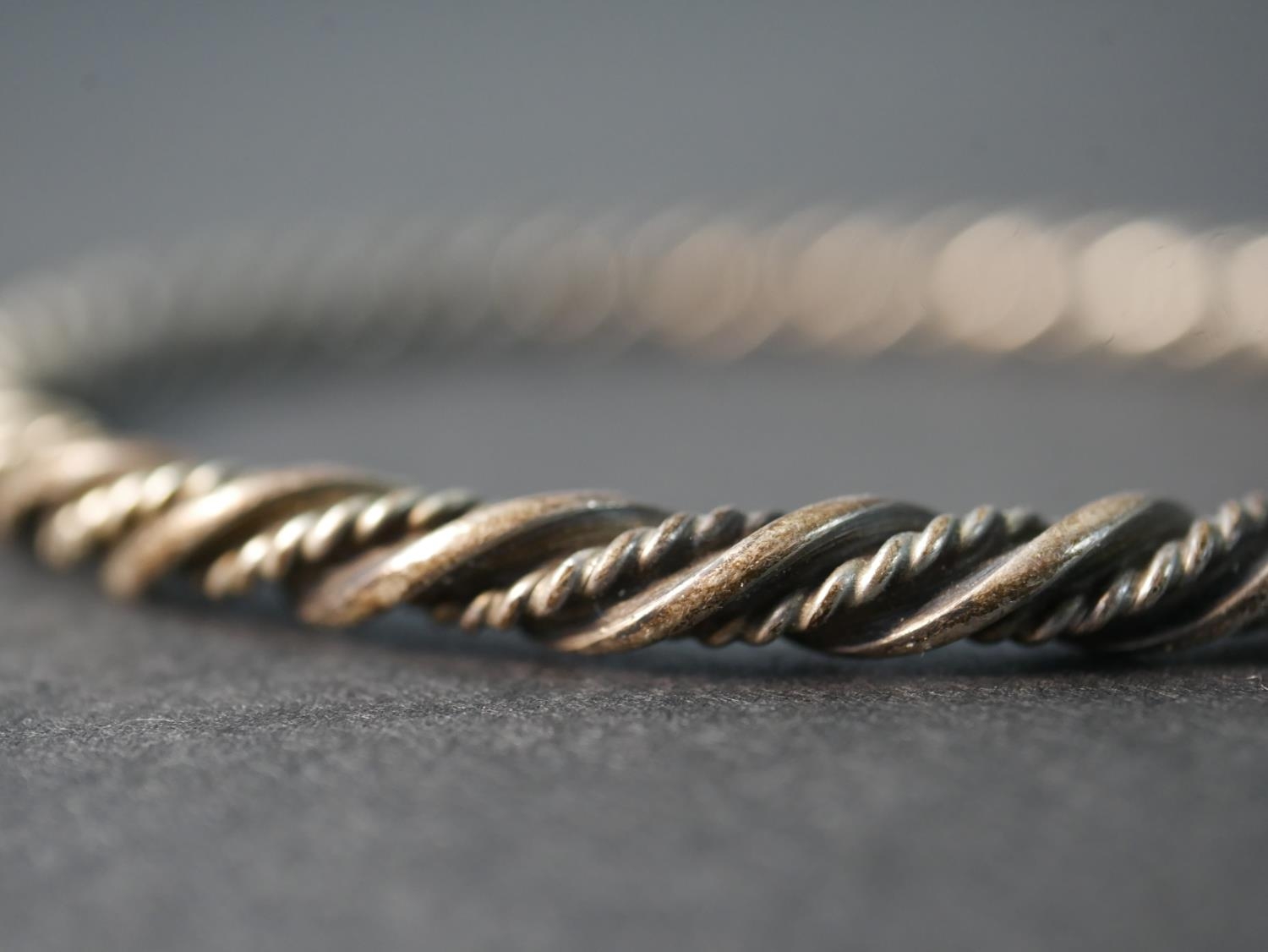 A Georg Jensen silver rope twist bangle, design no. 17B, George Jensen oval mark. - Image 2 of 7