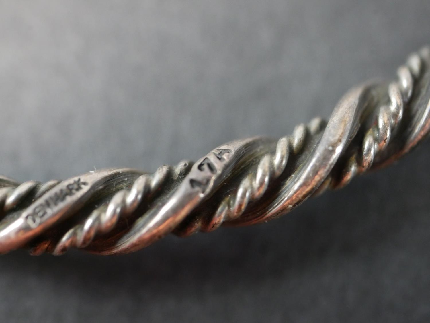 A Georg Jensen silver rope twist bangle, design no. 17B, George Jensen oval mark. - Image 5 of 7