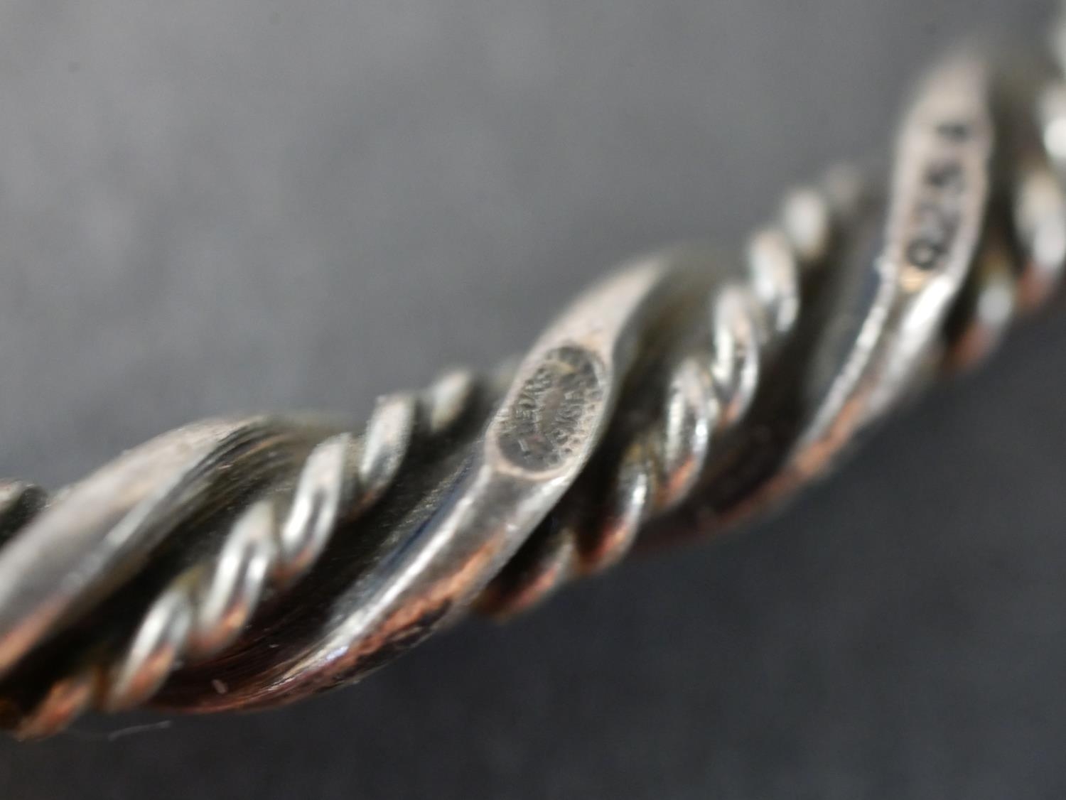 A Georg Jensen silver rope twist bangle, design no. 17B, George Jensen oval mark. - Image 7 of 7