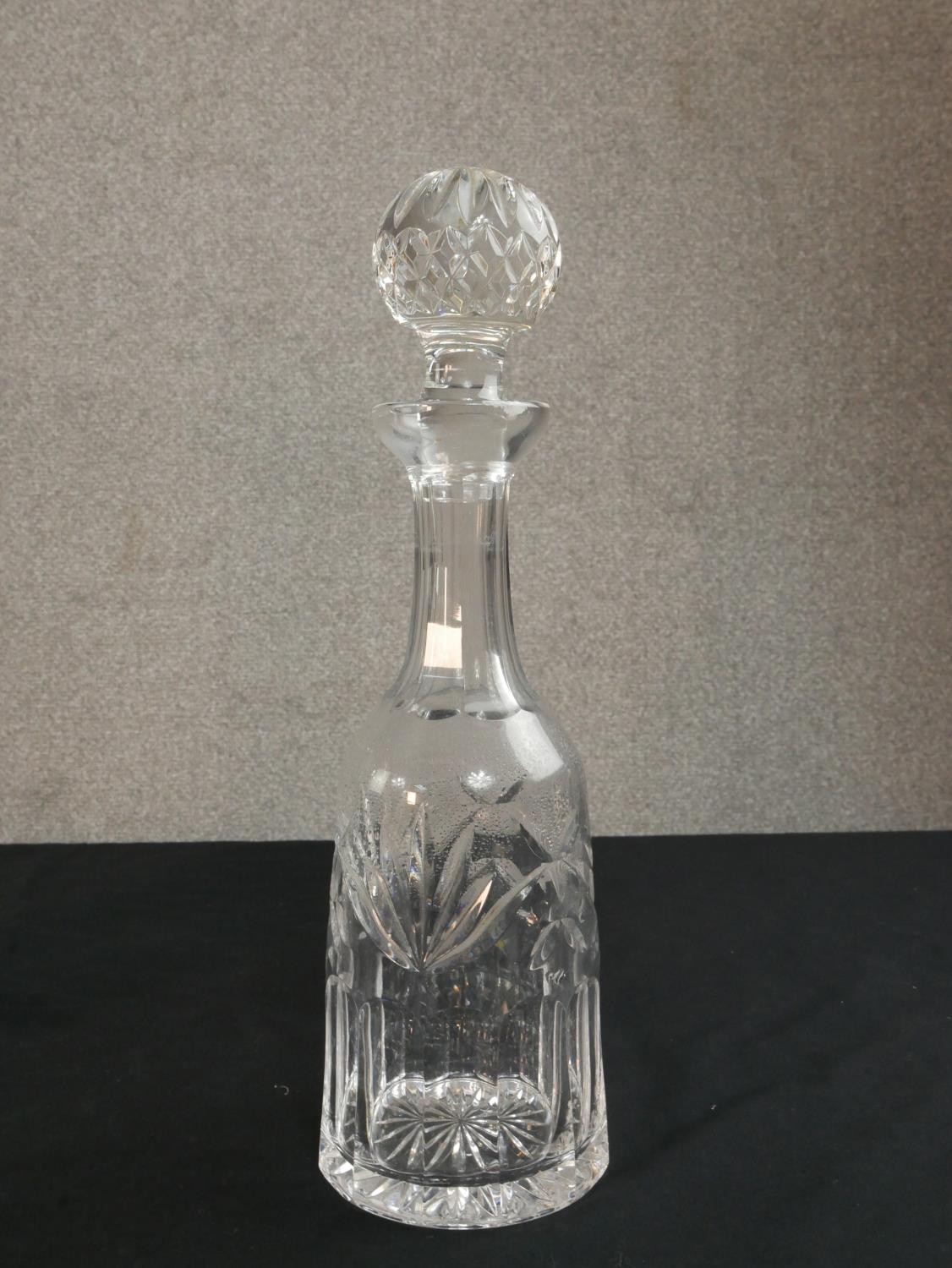 Three cut glass and crystal decanters, each of different design. H.35cm (largest) - Image 4 of 4