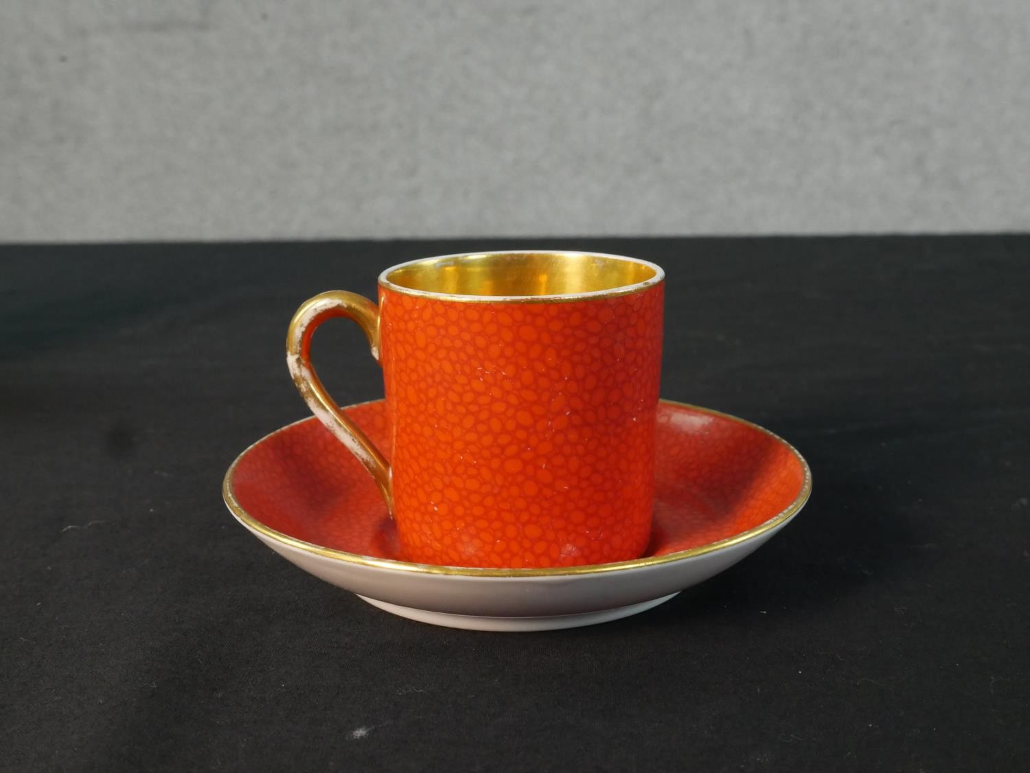 A collection of hand painted and gilded part coffee sets, including a T. Goode and Co orange and - Image 3 of 11