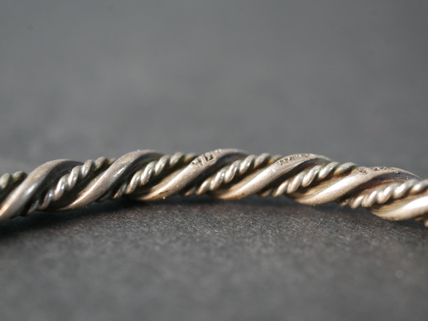 A Georg Jensen silver rope twist bangle, design no. 17B, George Jensen oval mark. - Image 3 of 7