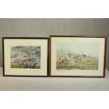 Donald Ayres, 1936, signed limited coloured print of Brixham Harbour and After Leon Danchin, hand