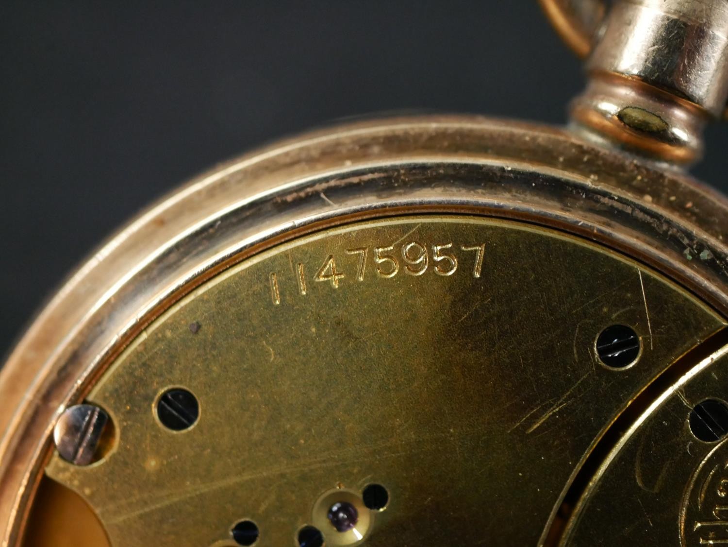 A 14 carat gold American Waltham gentleman's pocket watch with white enamel dial and black roman - Image 9 of 10