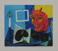 After Pablo Picasso, Candle, palette, head of red bull (Bougie, palette, tete de taureau rouge),