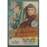 A 1940s film poster for The Mysterious Mr. Valentine, directed by Philip Ford, starring William