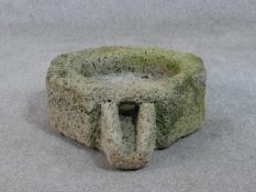 A concrete bird bath with spout. H.14 W.37 D.45cm