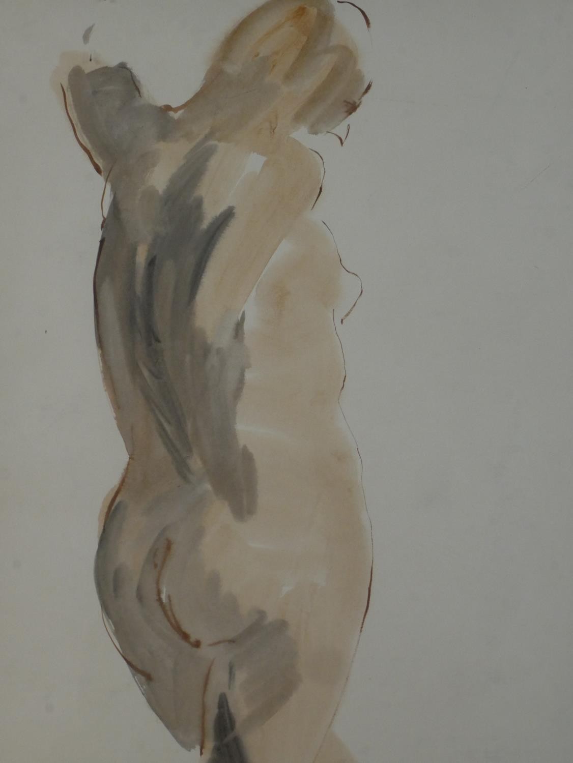 Roland Vivian Pitchforth (1895 - 1982), nude female figure, watercolour, signed and label verso. H. - Image 4 of 8