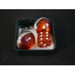 A pair of 1960's Danish amber cabochon and silver cufflinks designed by Einer Fehrn along with a