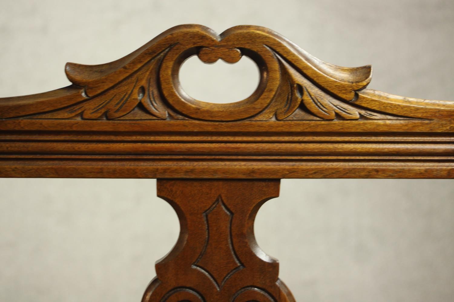 A William IV walnut dining chair with a drop in seat, together with a Victorian walnut dining - Image 6 of 7