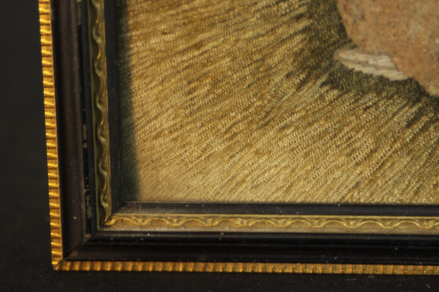 A 19th century embroidered study of two sheep by a hedge, framed. H.18 W.21cm. - Image 5 of 6
