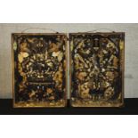 Two mahogany 19th century framed and glazed displays of insects, including beetles, centipedes,