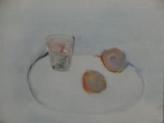 After Nicolas de Stael (1914-1955), Persimmons, colour print, bearing labels verso. H.70 W.84cm