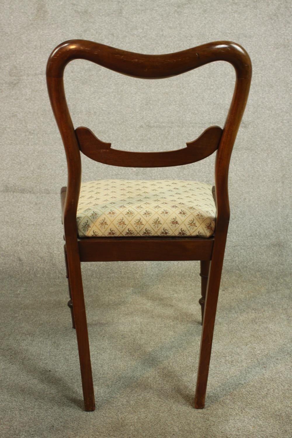 A William IV walnut dining chair with a drop in seat, together with a Victorian walnut dining - Image 7 of 7