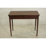 A 19th century mahogany foldover card table, of rectangular form, the interior with green baize,