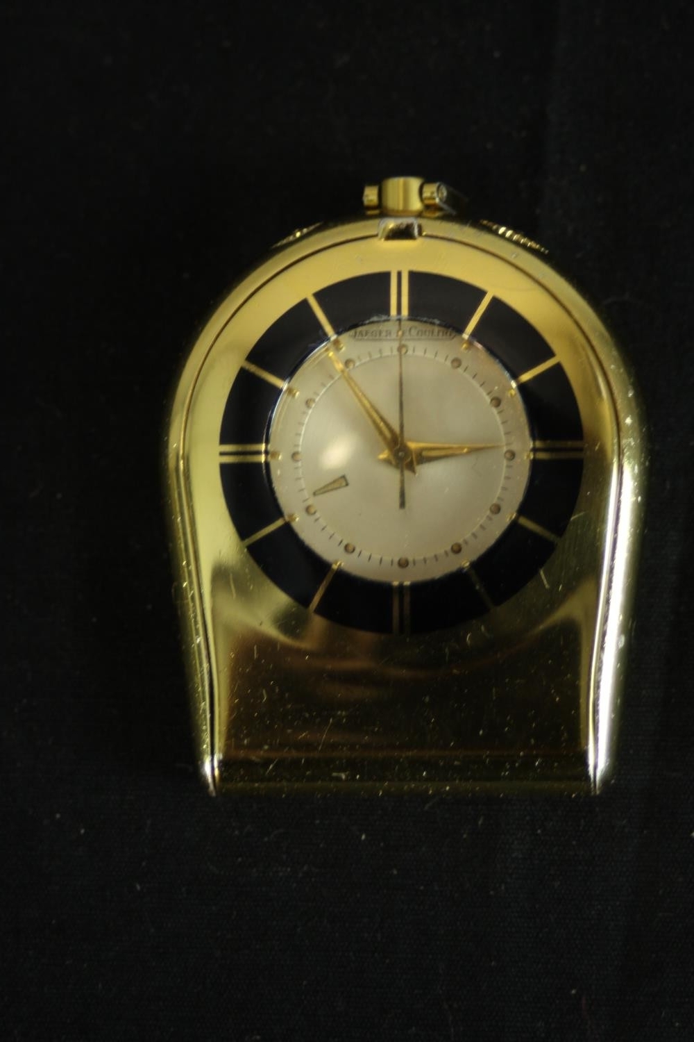 A 1960's Jaeger le Coultre, Memovox gold-plated travel alarm clock, Case No: 1056590, Calibre: