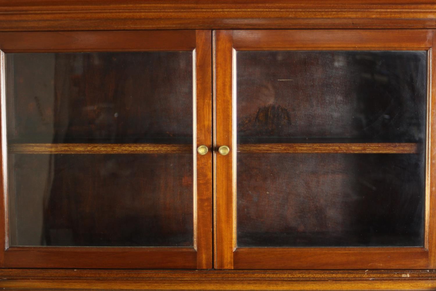 A mid 20th century mahogany Gumm stacking bookcase, with two glazed cupboard doors over three - Image 3 of 16