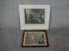 Two framed and glazed 19th century engravings, one of Southwark Fair by T. Cook and the other '