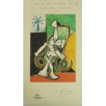 Pablo Picasso (1881 - 1973), a printers proof copy, signed Picasso, front has proof copy stamp,