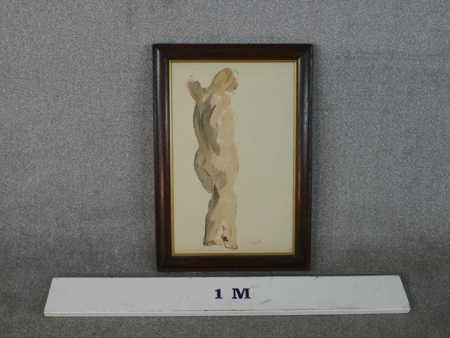 Roland Vivian Pitchforth (1895 - 1982), nude female figure, watercolour, signed and label verso. H. - Image 3 of 8
