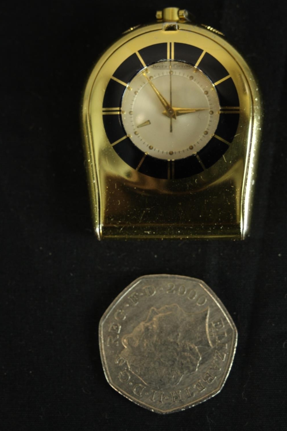 A 1960's Jaeger le Coultre, Memovox gold-plated travel alarm clock, Case No: 1056590, Calibre: - Image 2 of 12