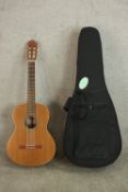 A J PEREZ P-610 Mate solid cedar top Spanish made classical guitar with hard case and guitar stand
