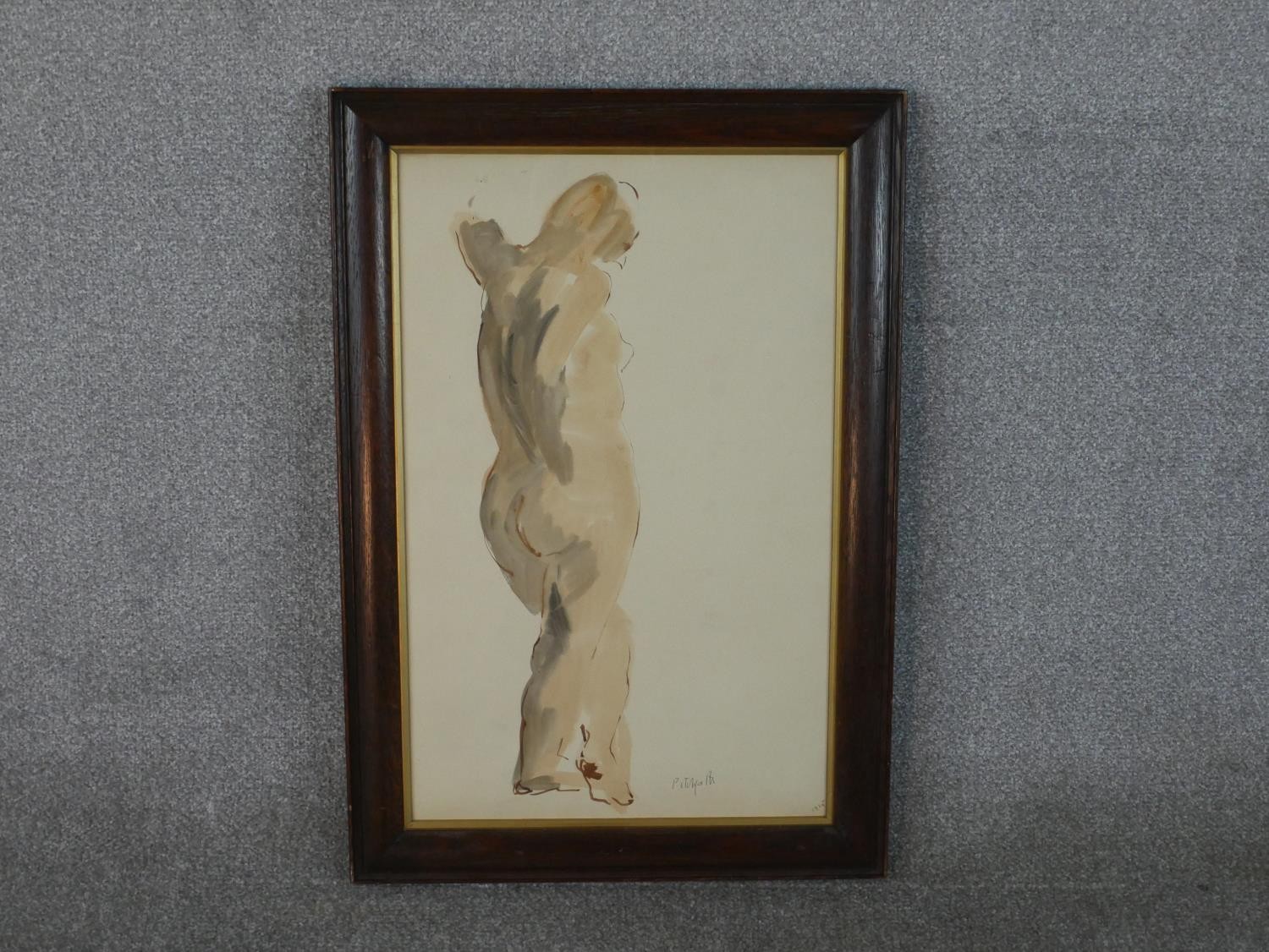 Roland Vivian Pitchforth (1895 - 1982), nude female figure, watercolour, signed and label verso. H. - Image 2 of 8
